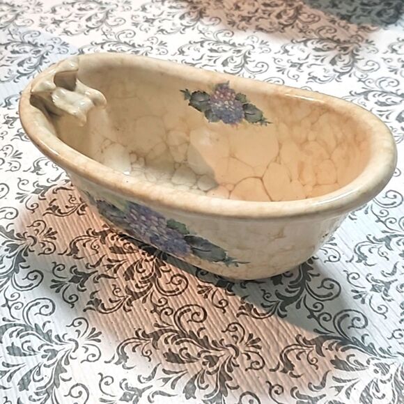 Vintage 80s Farmhouse Shabby 3 Lot Athens USA Soap Bathroom Dish - Picture 3 of 13